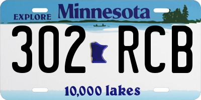 MN license plate 302RCB