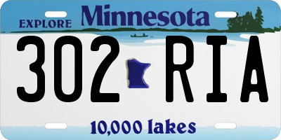 MN license plate 302RIA