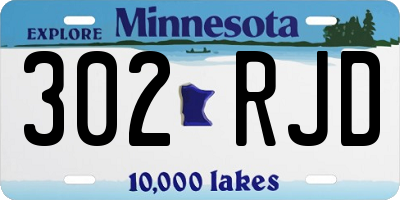 MN license plate 302RJD