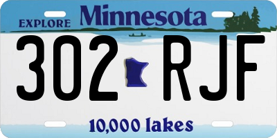 MN license plate 302RJF