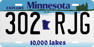 MN license plate 302RJG