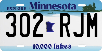 MN license plate 302RJM