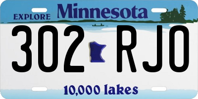 MN license plate 302RJO