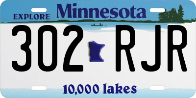 MN license plate 302RJR