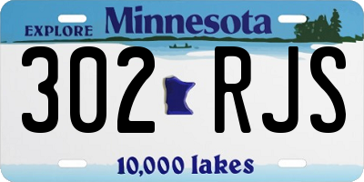 MN license plate 302RJS