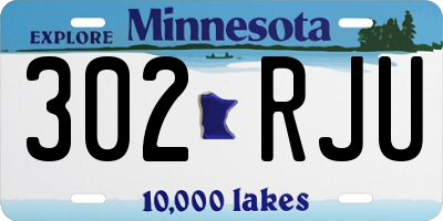 MN license plate 302RJU