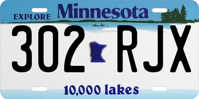 MN license plate 302RJX