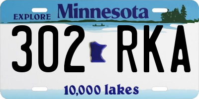 MN license plate 302RKA