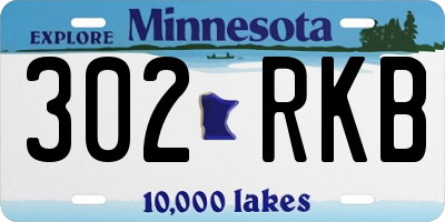 MN license plate 302RKB