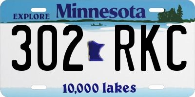 MN license plate 302RKC