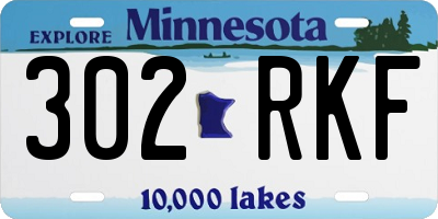 MN license plate 302RKF