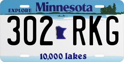 MN license plate 302RKG