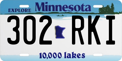 MN license plate 302RKI