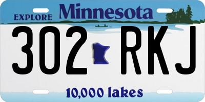 MN license plate 302RKJ