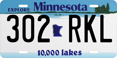 MN license plate 302RKL