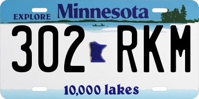 MN license plate 302RKM