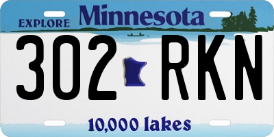 MN license plate 302RKN