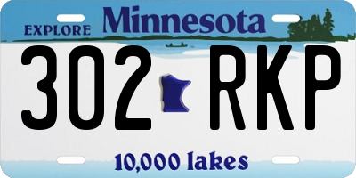 MN license plate 302RKP