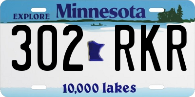 MN license plate 302RKR