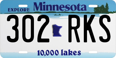 MN license plate 302RKS