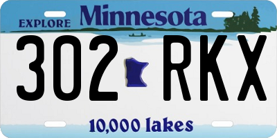 MN license plate 302RKX