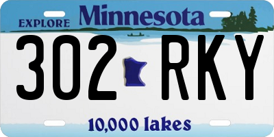 MN license plate 302RKY