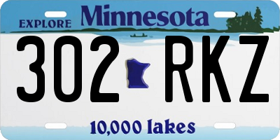 MN license plate 302RKZ