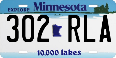 MN license plate 302RLA