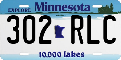 MN license plate 302RLC