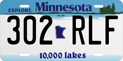 MN license plate 302RLF