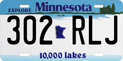 MN license plate 302RLJ