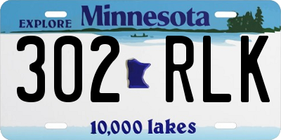 MN license plate 302RLK