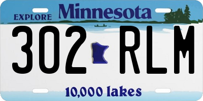 MN license plate 302RLM