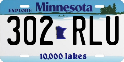 MN license plate 302RLU