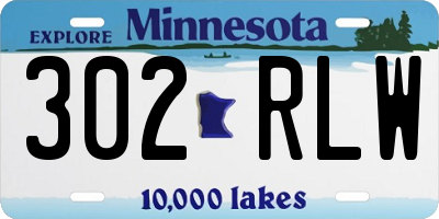 MN license plate 302RLW
