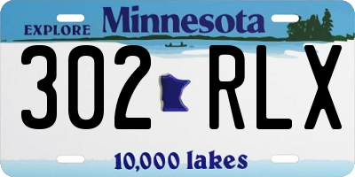 MN license plate 302RLX