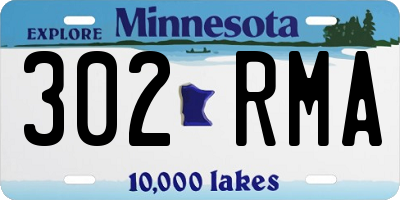 MN license plate 302RMA