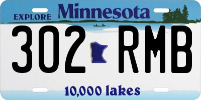 MN license plate 302RMB