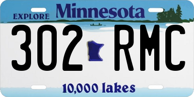 MN license plate 302RMC