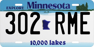 MN license plate 302RME