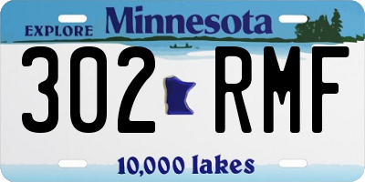 MN license plate 302RMF
