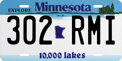 MN license plate 302RMI