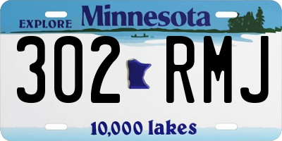 MN license plate 302RMJ