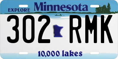 MN license plate 302RMK