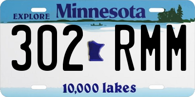 MN license plate 302RMM