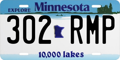 MN license plate 302RMP