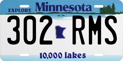 MN license plate 302RMS
