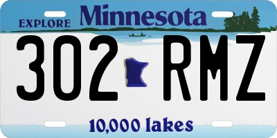 MN license plate 302RMZ