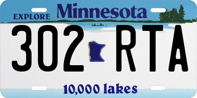 MN license plate 302RTA