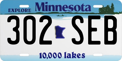 MN license plate 302SEB